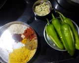 A picture of step 2 of Bharva Sev Mirchi.