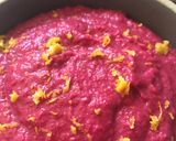 A picture of step 3 of Beetroot and white bean dip - vegan.