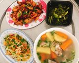 Hình bước làm 2 của món Nộm gà xé
