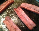 A picture of step 2 of cheesy splitdogs.