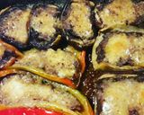 A picture of step 5 of Light Stuffed Eggplant and Bell Peppers - Ground Meat, Provolone, and Parmesan.