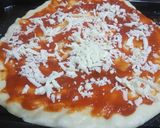 A picture of step 10 of Thin Crust Seekh Kabab pizza.