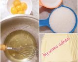 A picture of step 1 of Swiss maringue butter cream frosting for cakes and desserts.