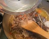 A picture of step 11 of Tonjiru (Pork miso soup).