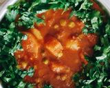 A picture of step 2 of Aloo Matar.