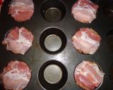 Baconbe göngyölt fasírt főtt tojással töltve recept fázis 7 fotója