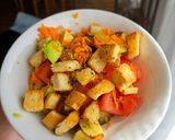 A picture of step 6 of Air Fryer Croutons.