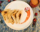A picture of step 5 of Paneer tikka bread samosa.