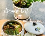 Hình bước làm 3 của món Bò hấp nấm