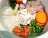 Foto langkah ke 1 dari resep BUBUR BERAS IKAN TENGGIRI SAYURAN MPASI 4* 6+ (slow cooker).