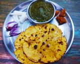 A picture of step 10 of Saag,makka ki roti.