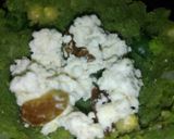 A picture of step 3 of Paneer stuffed green heart.