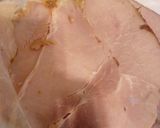 A picture of step 2 of Small ham sandwich with light Philadelphia.