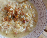Foto del paso 10 de la receta: Sopa de cebolla con garbanzos, jamón y huevo
