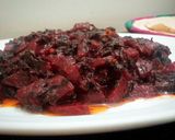 A picture of step 8 of Beetroot with Leaves (Bhujya) Chukander ki bhujiya.