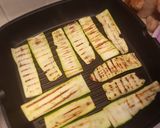 A picture of step 1 of Zucchini and Bacon Roll-Ups.