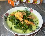Gambar langkah 4 resipi Masak lemak cili api pucuk paku & udang.