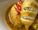 A picture of step 6 of Squid Curry Stuffed with Tofu and Egg.