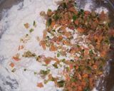 A picture of step 2 of Dahi ke shole.