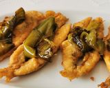 Foto del paso 5 de la receta Pincho de Boquerones fritos con Pimiento verde asado