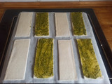 Hojaldre de pesto, mozzarella y tomate seco
