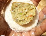 A picture of step 2 of Bread Laddu.