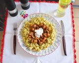 A picture of step 1 of Chicken & mushroom paprikas with Hungarian dumplings.