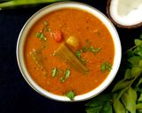 A picture of step 13 of Kerala style varutharacha sambar.