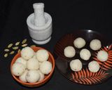 A picture of step 9 of Coconut Laddu.