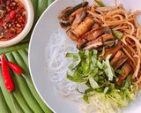 Hình bước làm 6 của món 🌱 Bún Tàu Trộn Nấm Xào Giá Chay (Vegan)