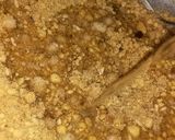 A picture of step 2 of Besan with dry fruits.
