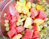 A picture of step 3 of Three colour fruit salad.