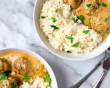 A picture of step 4 of Meatballs in creamy mushroom sauce.