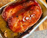 A picture of step 4 of Duck crown in berry glaze.