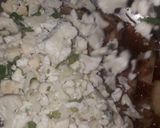 A picture of step 7 of Aalu gobhi with chicken 😋.