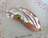 Foto del paso 12 de la receta: Boniatos rellenos de edamame con salsa de queso feta