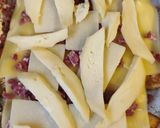 Foto del paso 5 de la receta: Pollo frito y patatas con queso