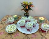 A picture of step 4 of China grass with strawberry jelly.
