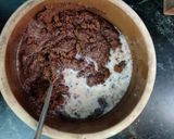 A picture of step 2 of Chocolate ganache cake.