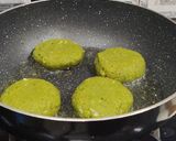 A picture of step 8 of Palak Chickpea kebab with cheese filling.