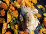 Verduras salteadas con pollo al limón, apto para bebés