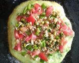 A picture of step 2 of Sprouts stuffed chilla.