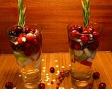 A picture of step 1 of Nonalcoholic Cranberry & Rosemary "Christmas" Sangria: 🎄🎄🎅🤶🏻❄️❄️❄️☃️.