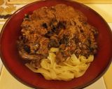 Une image de l'étape 12 de Boeuf Stroganoff.