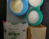 A picture of step 1 of Eggless Caramelized Bread Custard.