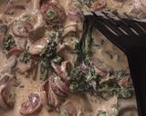 A picture of step 5 of Chorizo and Spinach Creamy Pasta.