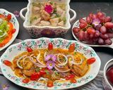 Hình bước làm 6 của món Cơm nhà với các món từ nho tím