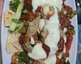 A picture of step 2 of Falafel wrap / Mediterranean bowl / platter from the middle East.