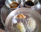 A picture of step 2 of Masala Brinjal with sesame seeds.