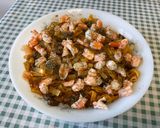 Une image de l'étape 18 de Nouilles aux crevettes et champignons au gingembre et curry.